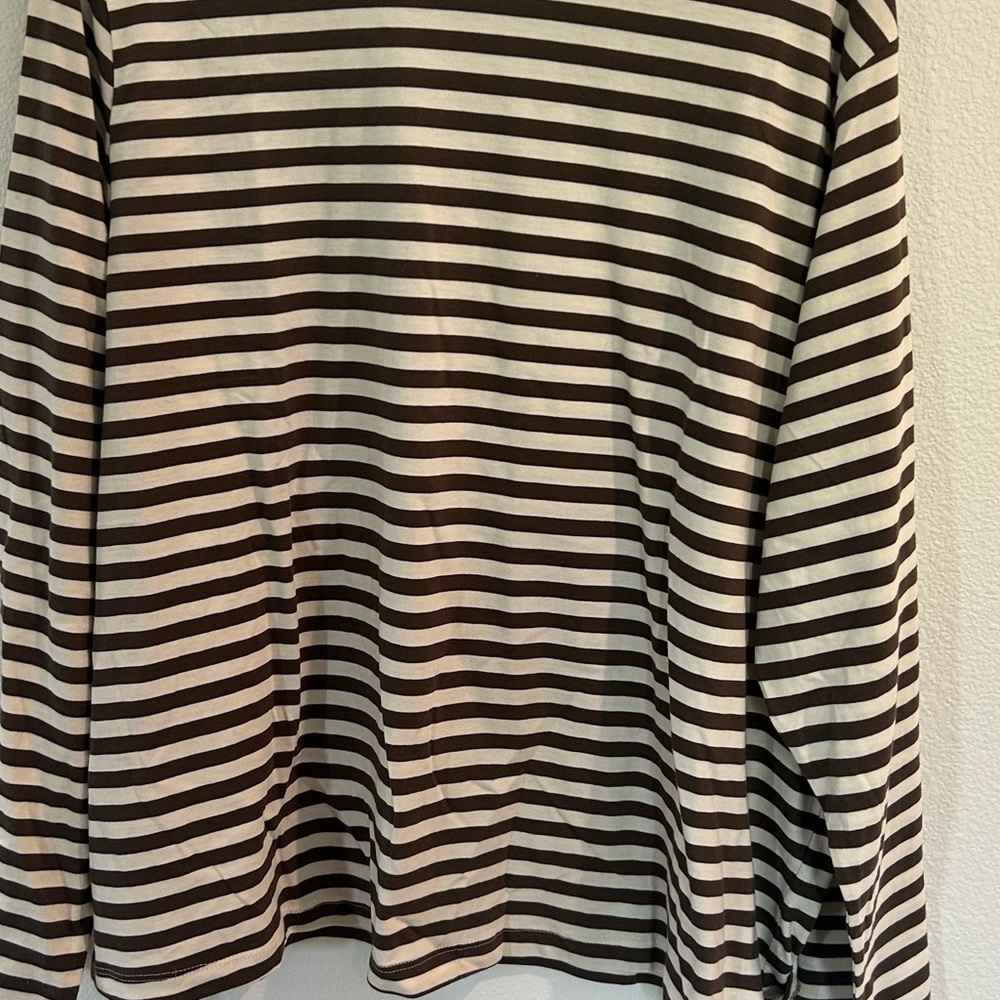 Mango Black and White Long Sleeve Tee